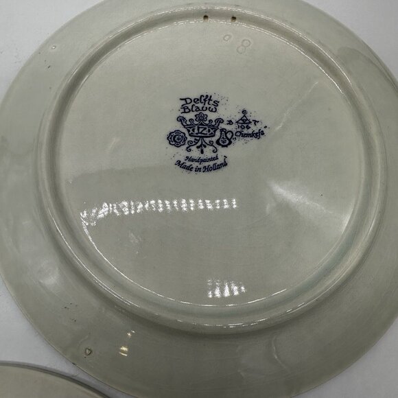 Delfts Blauw  Blue Holland Chemkefa Wall Plates 4 Four Seasons Set Of 3 RARE 9” - Picture 7 of 9